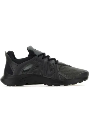Fendi Tag lace-up panelled sneakers