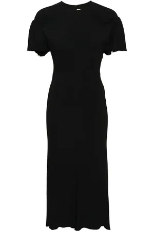 Victoria Beckham Gathered-detail crepe maxi dress