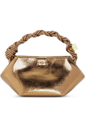 Ganni Bou metallic-effect mini tote bag