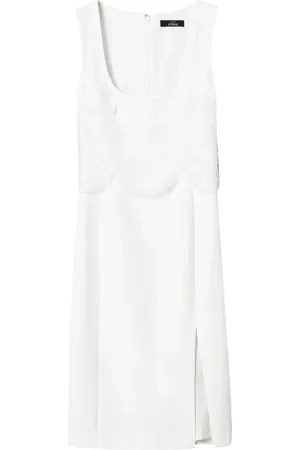 Twin-Set Embroidered crepe midi dress