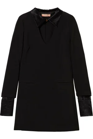 Twin-Set Satin-details crepe minidress