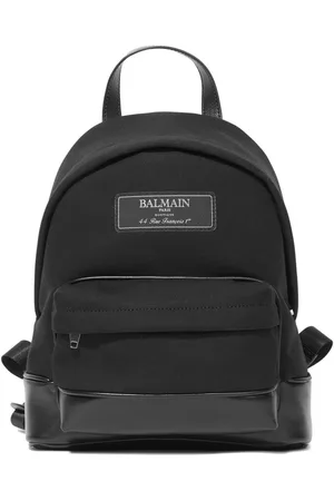 Balmain Logo-tag cotton backpack
