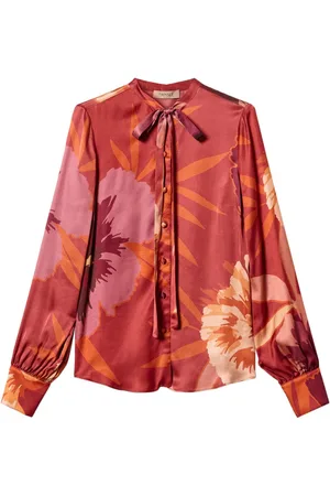 Twin-Set Floral-print satin shirt