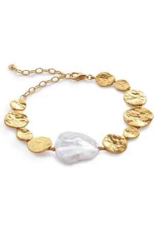 Monica Vinader Capri Keshi Pearl Disc bracelet