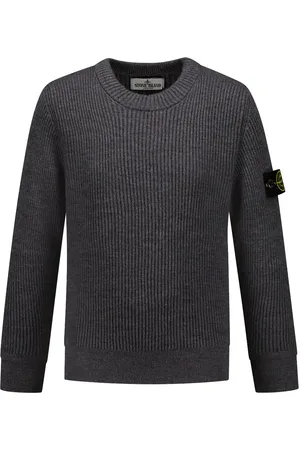 Stone Island Compass-badge rib-knit wool sweater