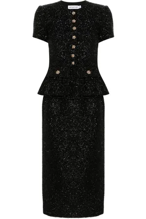 Self-Portrait Tinsel-bouclé midi dress
