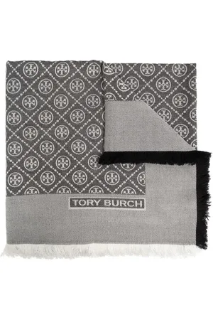 Tory Burch Monogram fringed scarf