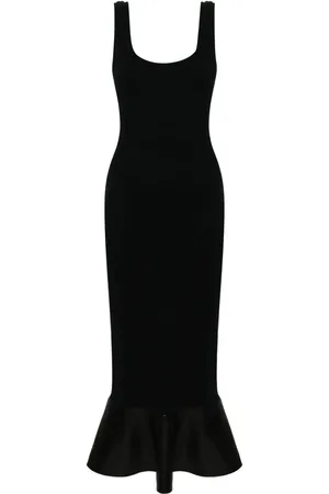 Nanushka Peplum-hem ribbed-jersey midi dress