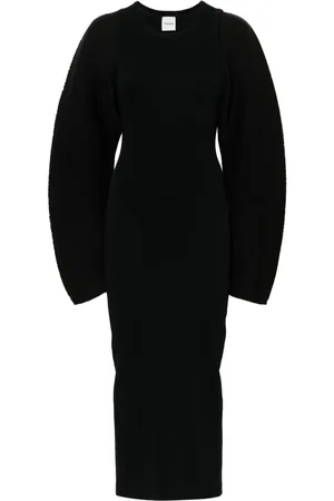 Nanushka Layered sculpted-sleeves midi dress