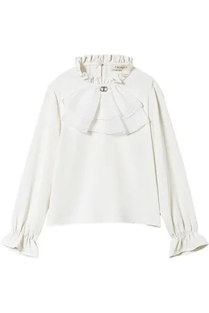 Twin-Set Jabot collar crepe de chine blouse