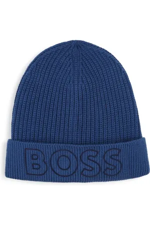HUGO BOSS Logo-embroidered cotton beanie