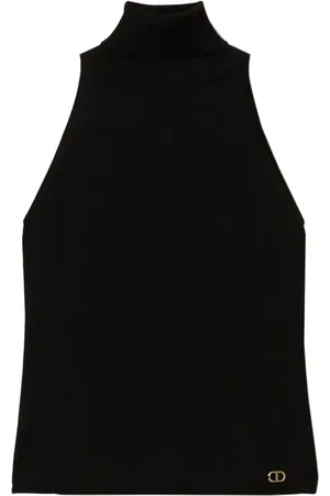 Twin-Set Logo-plaque knitted top