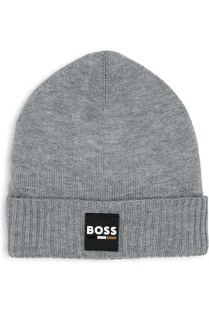HUGO BOSS Logo-patch knitted beanie