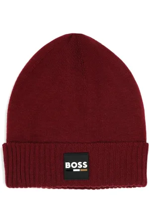HUGO BOSS Logo-patch knitted beanie