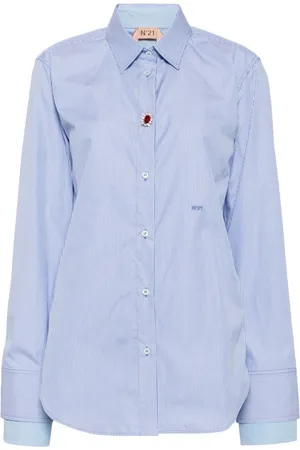 Nº21 Logo-embroidered poplin shirt