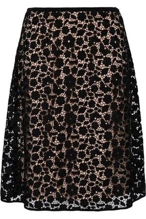 Nº21 Floral-lace midi skirt