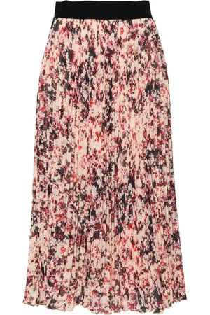 HUGO BOSS Floral-print pleated midi skirt