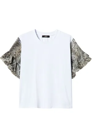 Twin-Set Snakeskin-print sleeves T-shirt