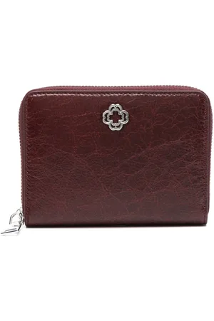 Maje Crackled-leather wallet