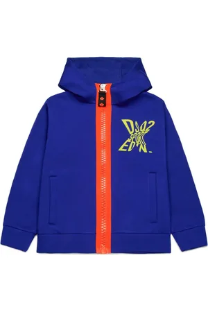 Dsquared2 Logo-print zip-up cotton hoodie