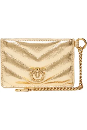 Pinko Logo-plaque chevron leather cardholder