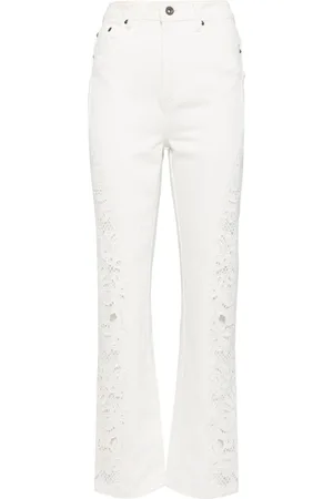 Self-Portrait Embroidered cotton jean