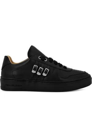 Philipp Plein Skull-appliqu?? leather sneakers