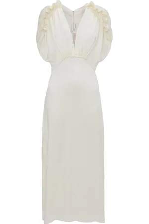 Victoria Beckham Ruffled V-neck midi dress