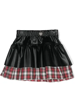 MONNALISA Layered faux-leather skirt