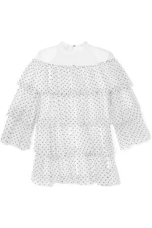 Balmain Spot-print tiered tulle dress