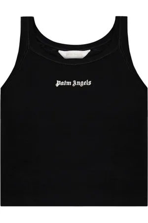 Palm Angels Logo-embroidered ribbed tank top