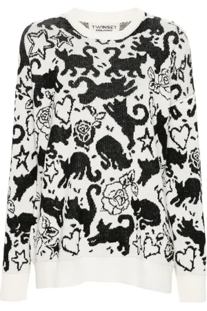 Twin-Set Cats-jacquard sweater