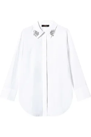 Twin-Set Crystal-embellished poplin shirt