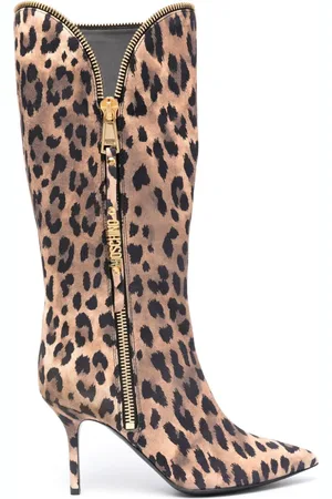 Moschino 85mm leopard-print boots