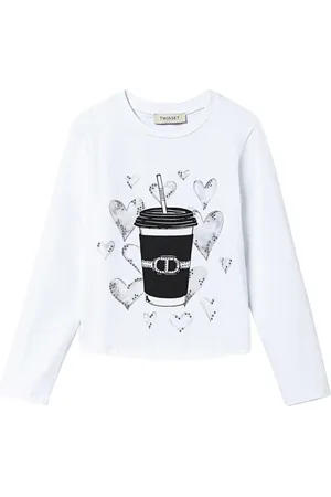 Twin-Set Graphic print rhinestone t-shirt