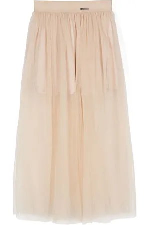 MONNALISA Logo-plaque tulle skirt