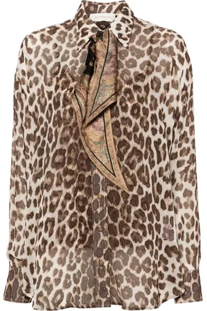 ZIMMERMANN Illustration leopard-print shirt