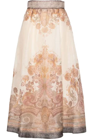 ZIMMERMANN Illustration midi skirt