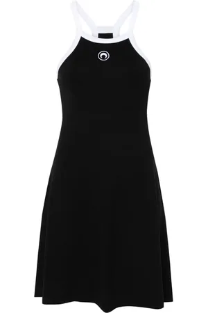 Marine Serre Ribbed flared mini dres