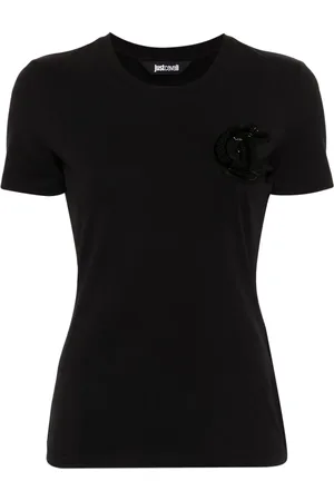 Roberto Cavalli Bead-logo detail jersey T-shirt