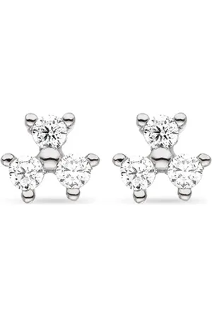 VEYNOU 14kt white gold Fleur diamond stud earrings