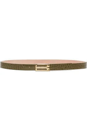 Victoria Beckham Frame crocodile-embossed leather belt