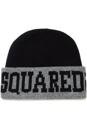 Dsquared2 Two-tone logo-intarsia beanie