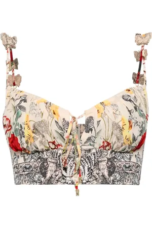 Camilla Butterfly-appliqu?? bustier top