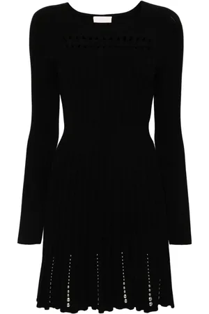 Liu Jo Stud-embellished ribbed-knit mini dress