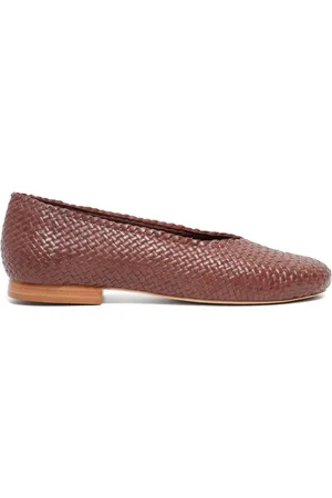 Sarah Chofakian William woven-design leather ballerina shoes