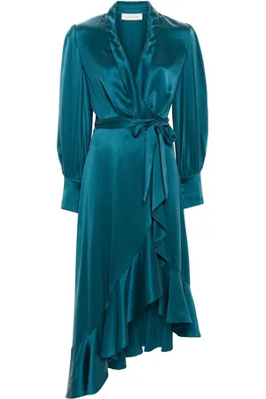ZIMMERMANN Silk wrap midi dress