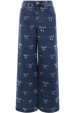 Self-Portrait Bow-print jeans