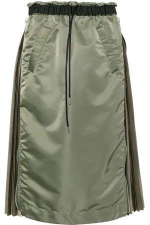 SACAI Pleat-panelled midi skirt