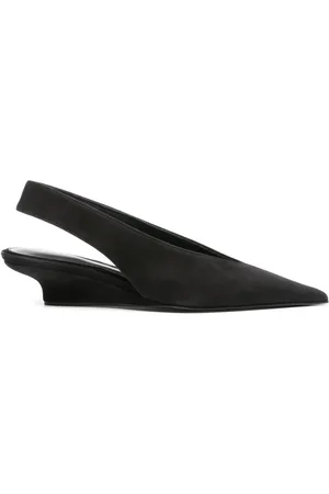 Totême 40mm The Suede Wedge-Heel slingback pumps